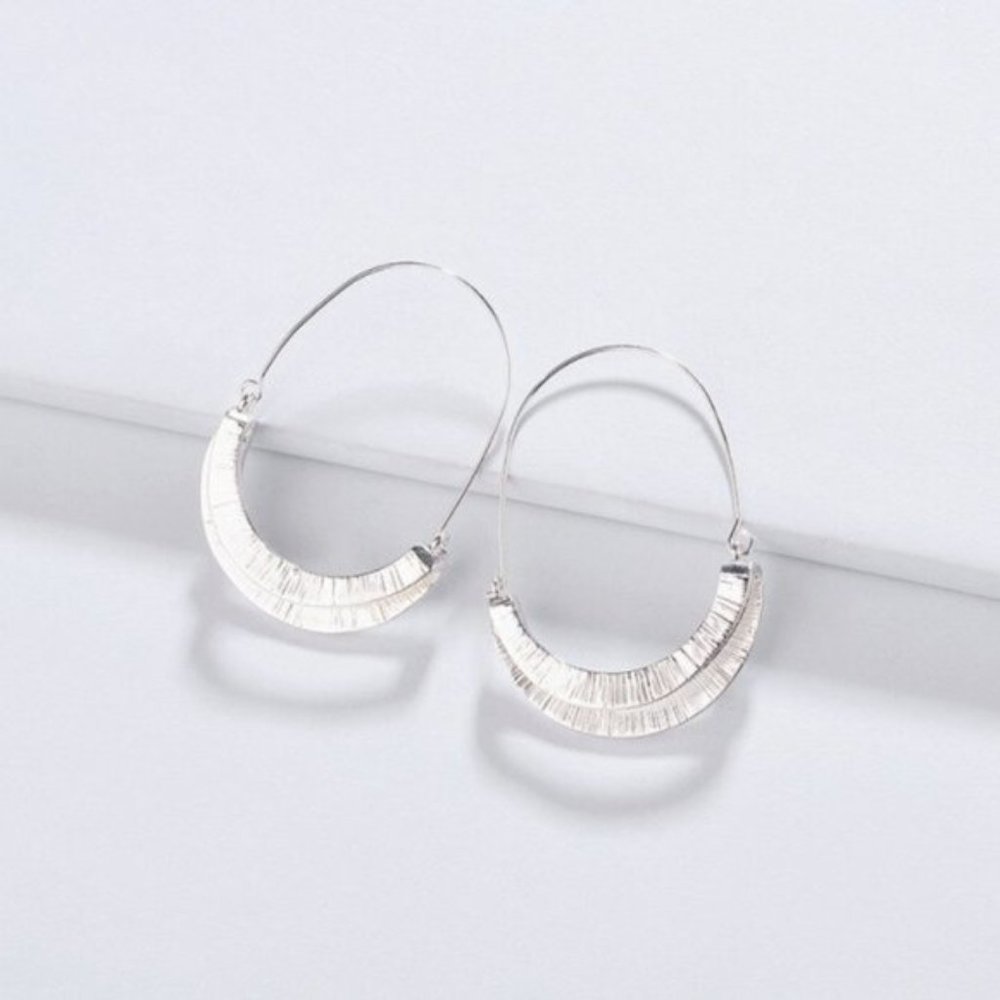 Anthropologie Ssilver Hoop Earrings